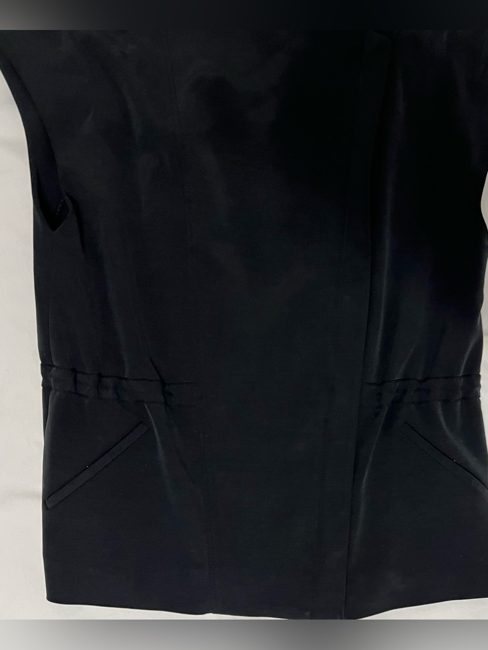 Vince Black Asymmetrical Draped Moto Vest Jacket M Quiet Luxury Minimalist - Picture 4 of 8